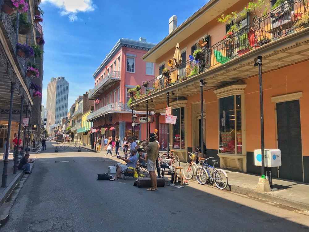 Straat optreden in het French Quarter van New Orleans
