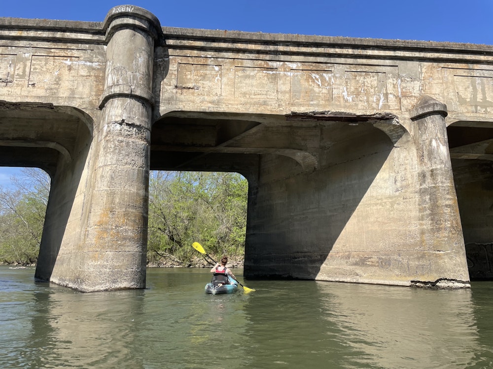 US North Carolina Asheville kayak with bridge