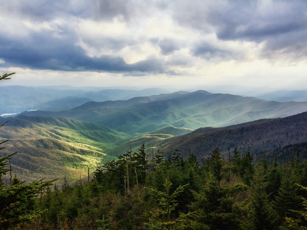 Luchtfoto van de Great Smoky Mountains