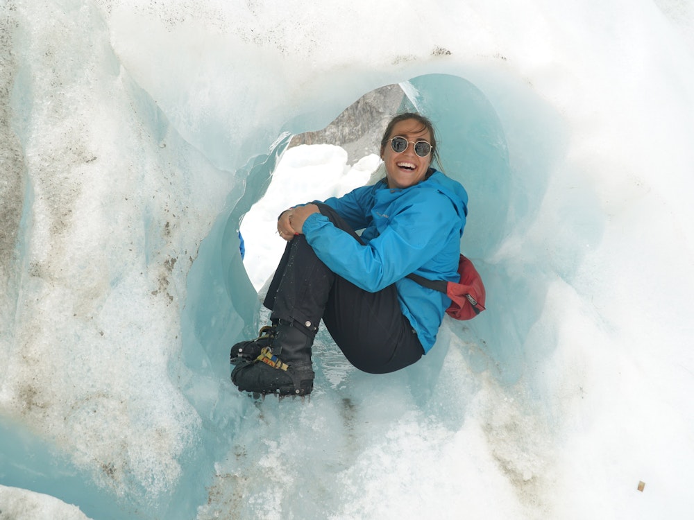 Reisspecialist Simone bij de Fox Glacier