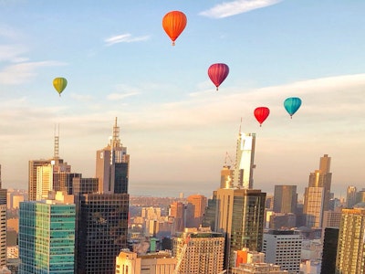 Hot Air Ballooning über Melbourne Australien