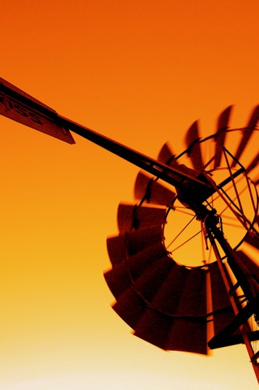 aus sunset windmill outback