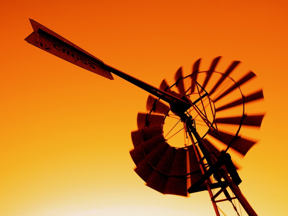 aus sunset windmill outback
