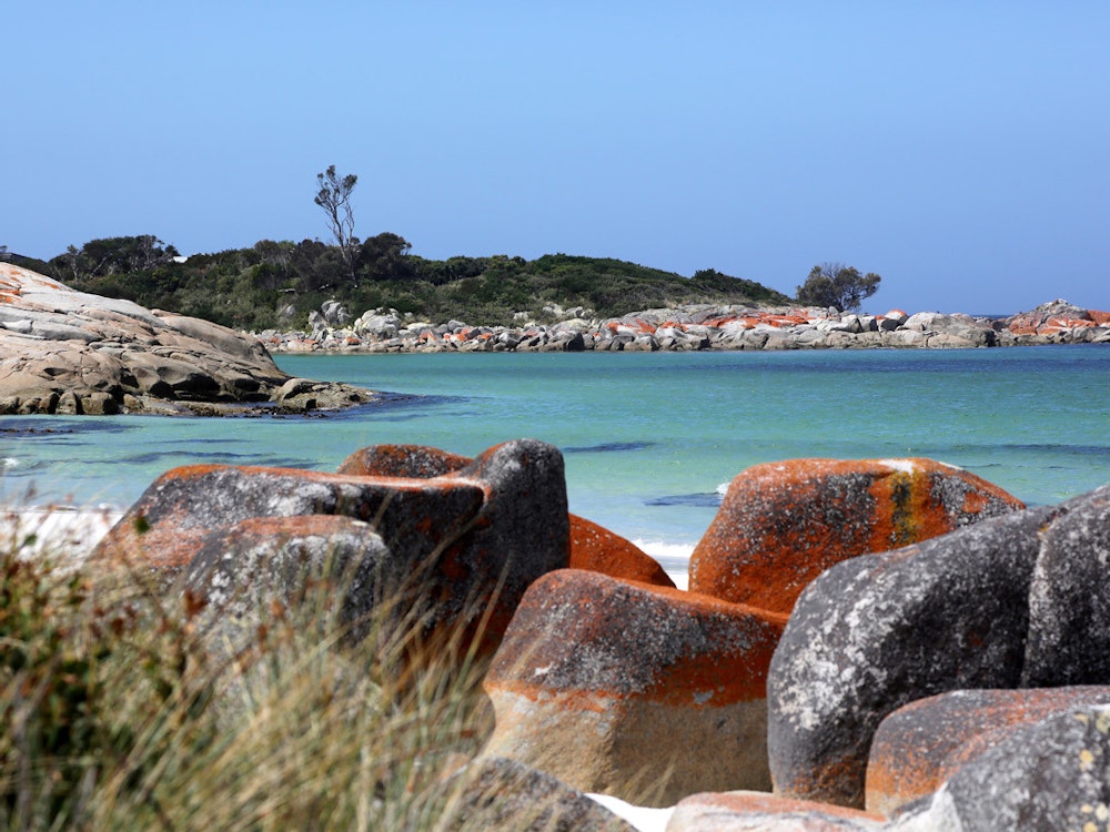 Bucht mit roten Steinen in Australien Bay of Fires