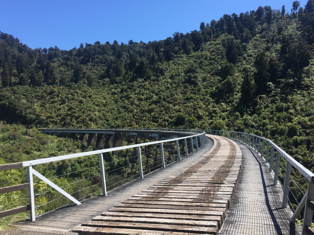 Een oud pad op de Ohakune Old Coach Road in Tongariro National Park