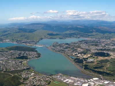 Luchtfoto van Wellington Nieuw-Zeeland