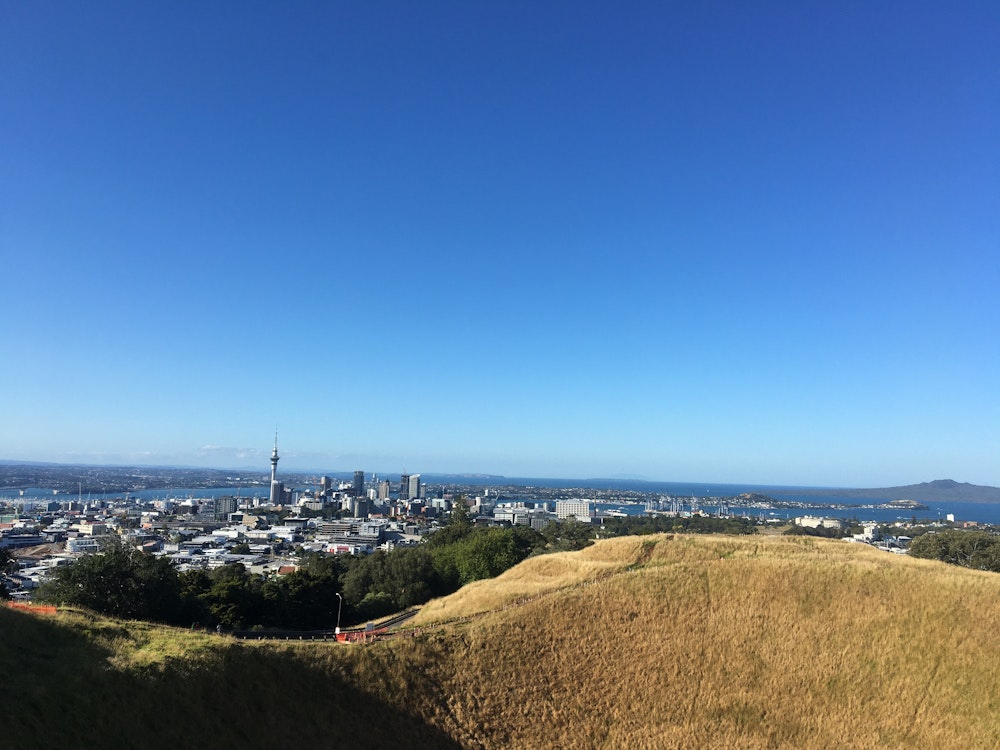 Panoramisch uitzicht op Auckland vanaf Mount Eden