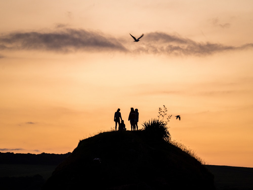 Zonsondergang met familie in Nieuw-Zeeland