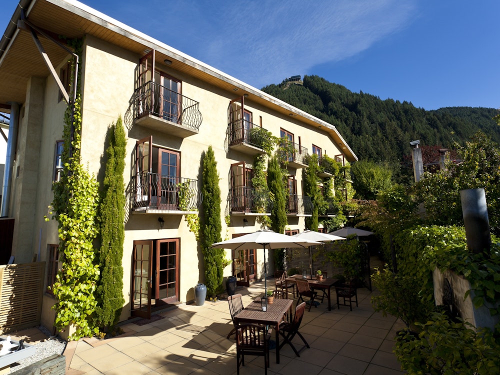 Garden terrace of a boutique hotel