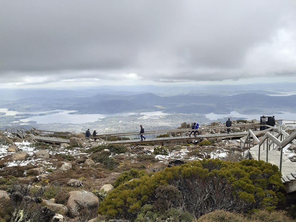 Uitzicht over Hobert vanaf Mount Wellington