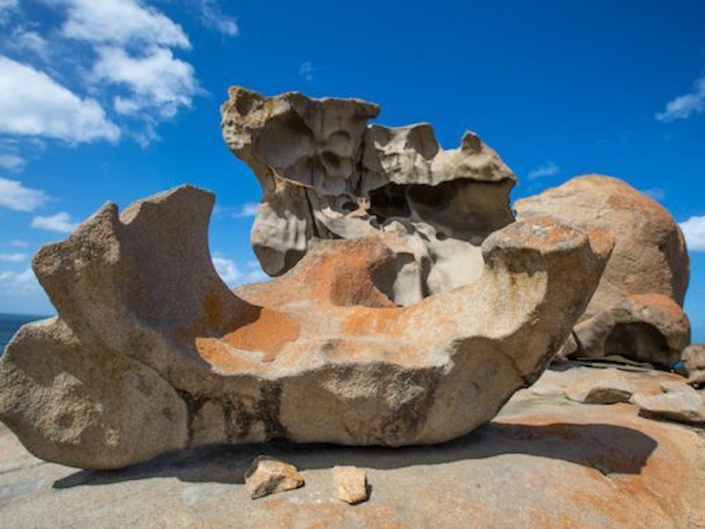 Orangene Felsen auf Kangaroo Island